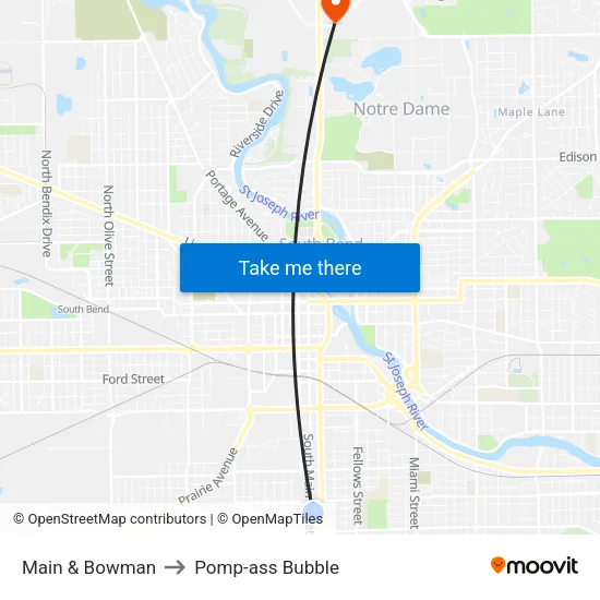 Main & Bowman to Pomp-ass Bubble map