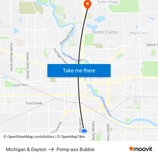 Michigan & Dayton to Pomp-ass Bubble map
