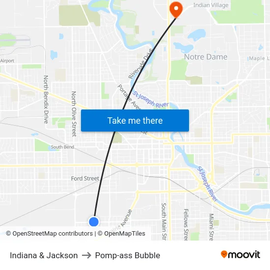 Indiana & Jackson to Pomp-ass Bubble map