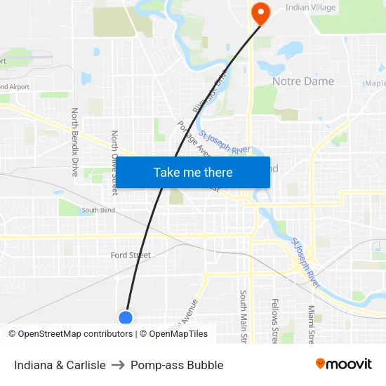 Indiana & Carlisle to Pomp-ass Bubble map
