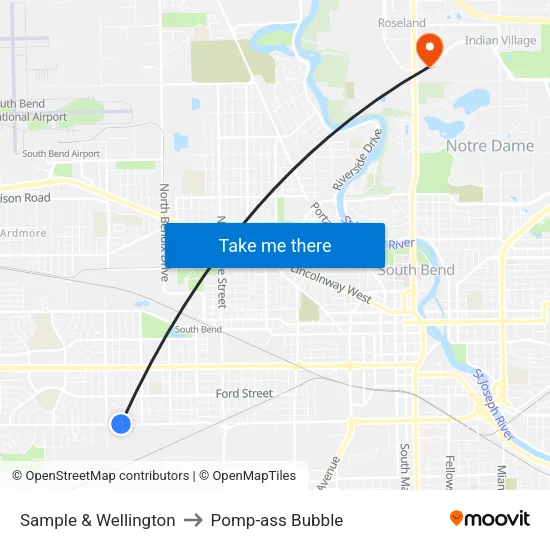 Sample & Wellington to Pomp-ass Bubble map