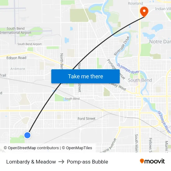 Lombardy & Meadow to Pomp-ass Bubble map
