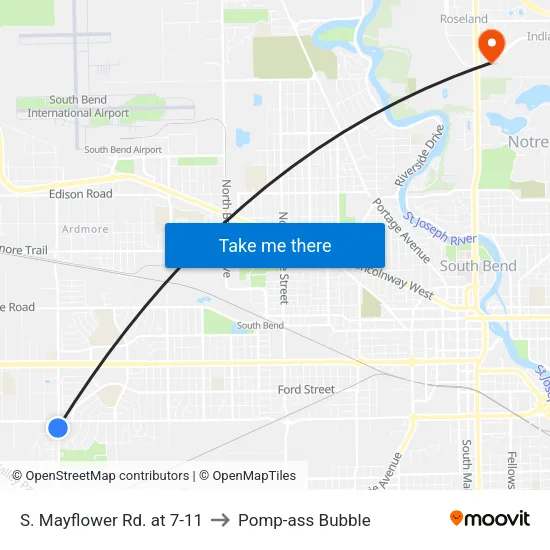 S. Mayflower Rd. at 7-11 to Pomp-ass Bubble map