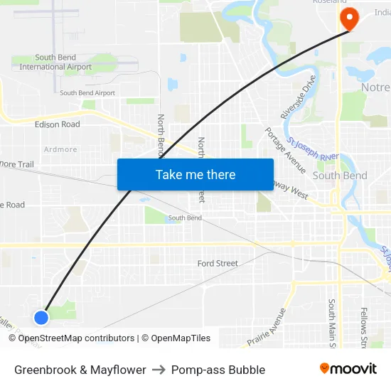 Greenbrook & Mayflower to Pomp-ass Bubble map