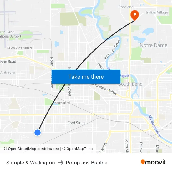 Sample & Wellington to Pomp-ass Bubble map
