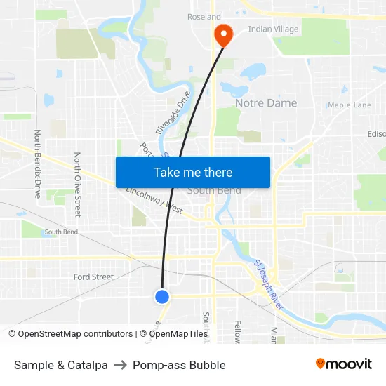 Sample & Catalpa to Pomp-ass Bubble map