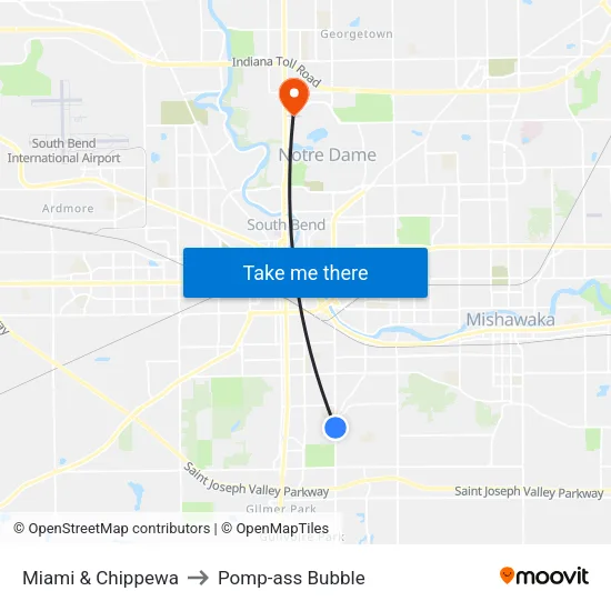 Miami & Chippewa to Pomp-ass Bubble map