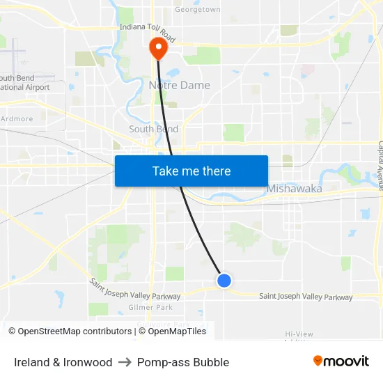 Ireland & Ironwood to Pomp-ass Bubble map
