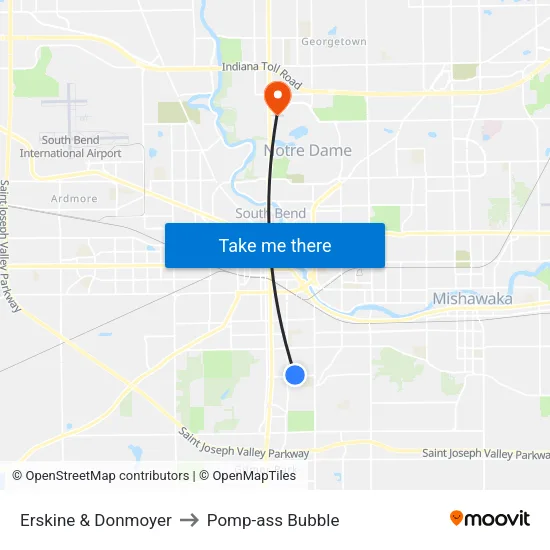Erskine & Donmoyer to Pomp-ass Bubble map