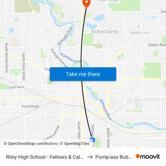 Riley High School - Fellows & Calvert to Pomp-ass Bubble map