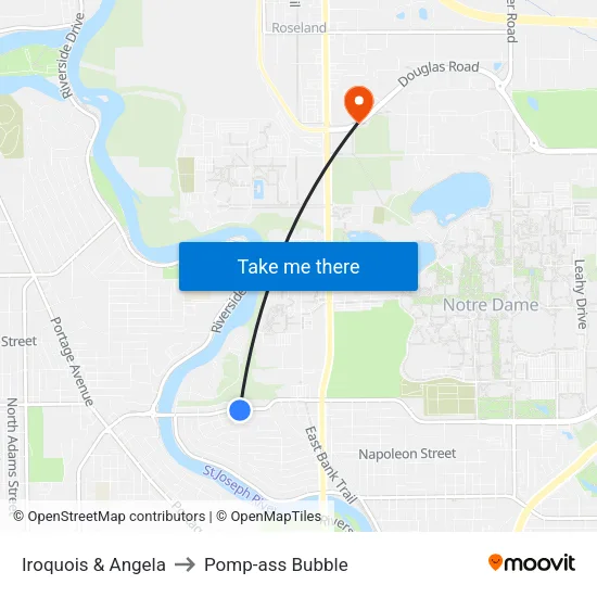 Iroquois & Angela to Pomp-ass Bubble map