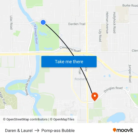 Daren & Laurel to Pomp-ass Bubble map