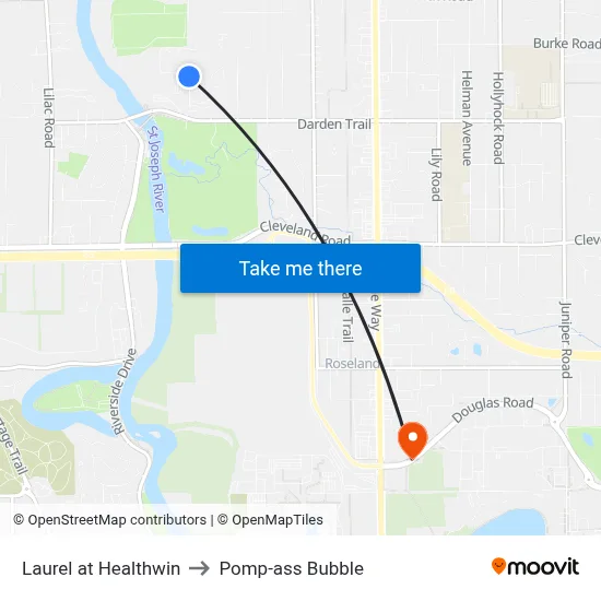 Laurel at Healthwin to Pomp-ass Bubble map