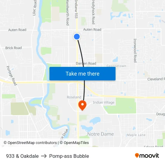 933 & Oakdale to Pomp-ass Bubble map