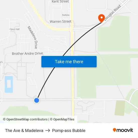The Ave & Madeleva to Pomp-ass Bubble map