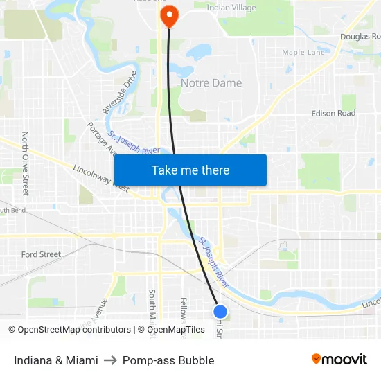 Indiana & Miami to Pomp-ass Bubble map