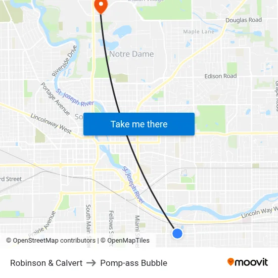 Robinson & Calvert to Pomp-ass Bubble map