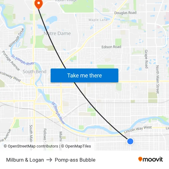 Milburn & Logan to Pomp-ass Bubble map