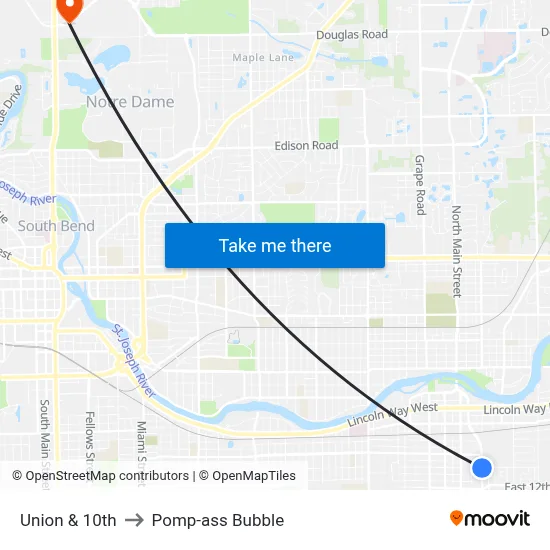 Union & 10th to Pomp-ass Bubble map
