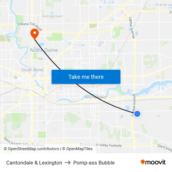Cantondale & Lexington to Pomp-ass Bubble map