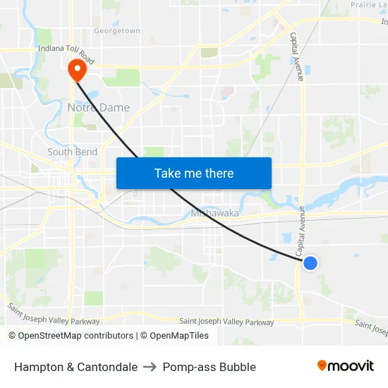Hampton & Cantondale to Pomp-ass Bubble map