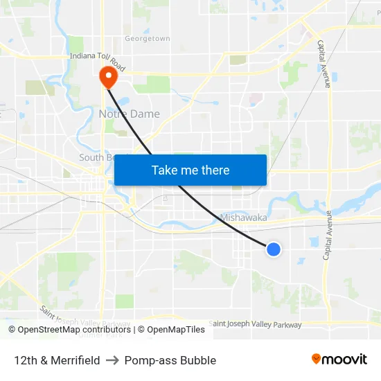 12th & Merrifield to Pomp-ass Bubble map