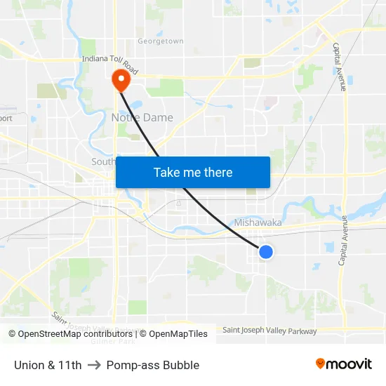Union & 11th to Pomp-ass Bubble map