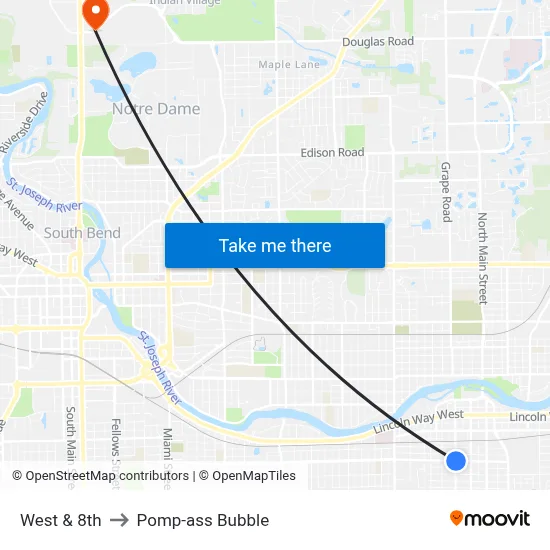 West & 8th to Pomp-ass Bubble map