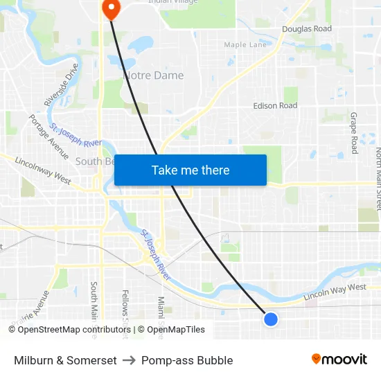 Milburn & Somerset to Pomp-ass Bubble map