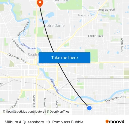Milburn & Queensboro to Pomp-ass Bubble map