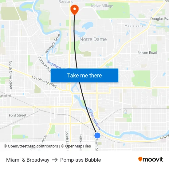 Miami & Broadway to Pomp-ass Bubble map