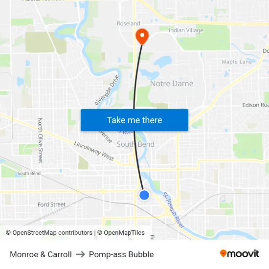Monroe & Carroll to Pomp-ass Bubble map
