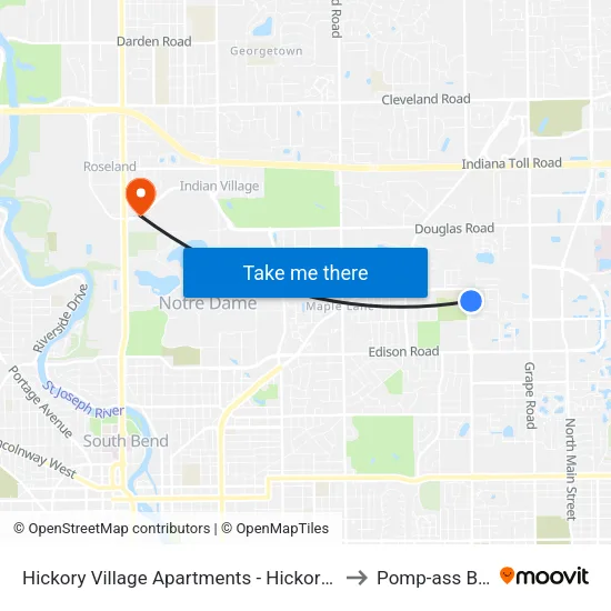 Hickory Village Apts to Pomp-ass Bubble map