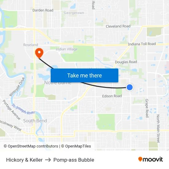 Hickory & Keller to Pomp-ass Bubble map