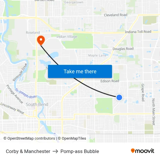 Corby & Manchester to Pomp-ass Bubble map