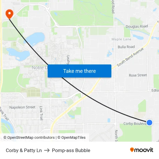 Corby & Patty Ln to Pomp-ass Bubble map