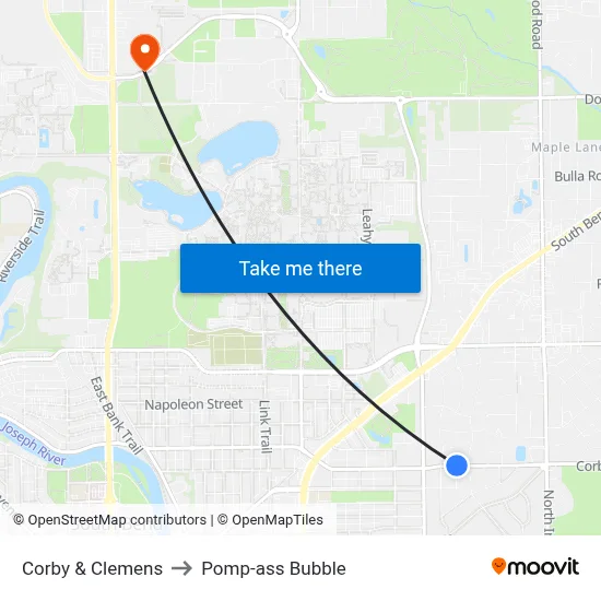 Corby & Clemens to Pomp-ass Bubble map