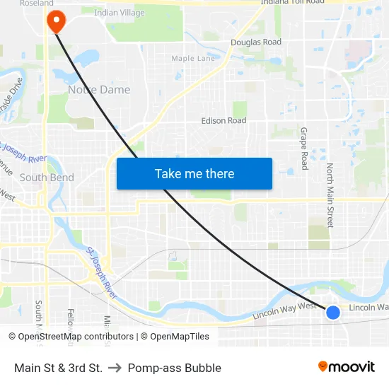 Main St & 3rd St. to Pomp-ass Bubble map