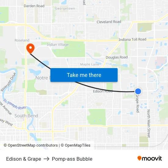 Edison & Grape to Pomp-ass Bubble map