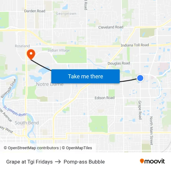 Grape at Tgi Fridays to Pomp-ass Bubble map
