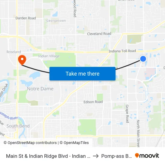 Main St & Indian Ridge Blvd - Indian Lakes Apts. to Pomp-ass Bubble map