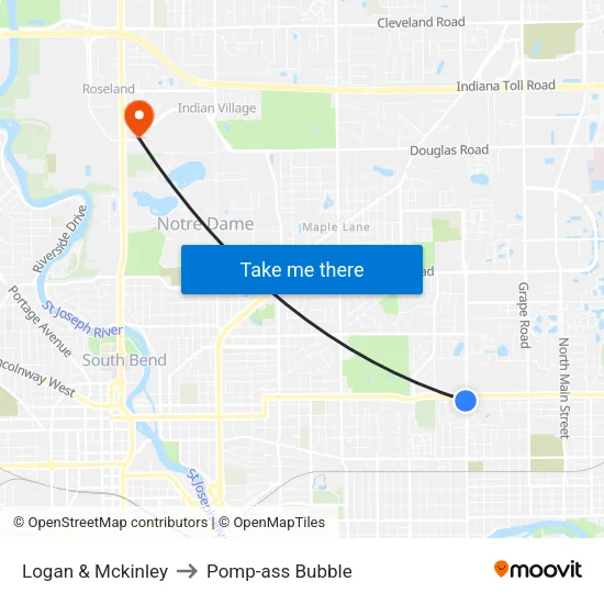 Logan & Mckinley to Pomp-ass Bubble map