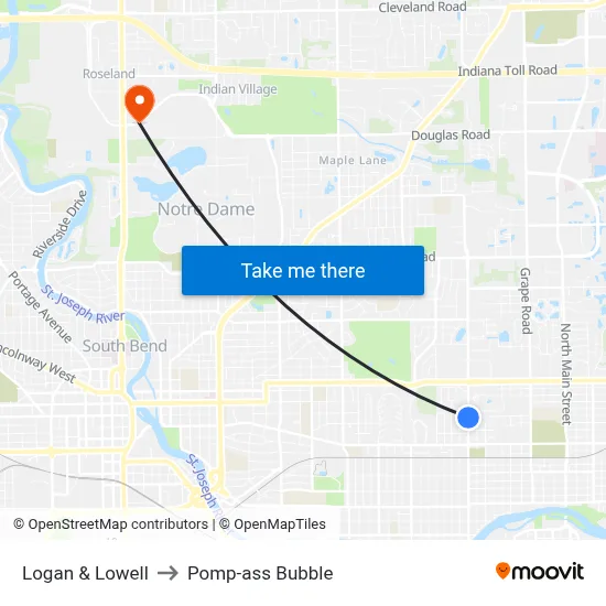 Logan & Lowell to Pomp-ass Bubble map