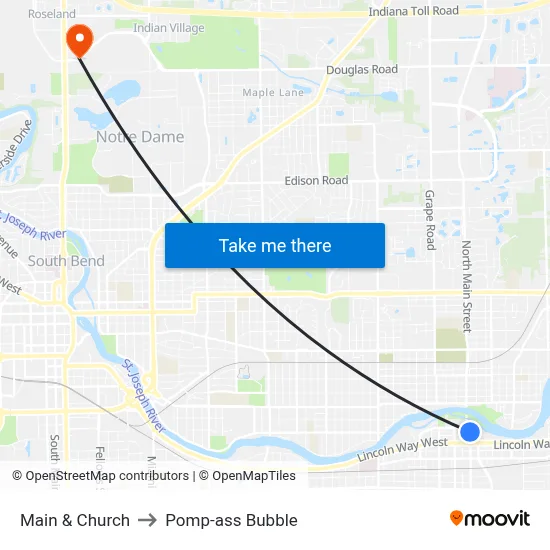 Main & Church to Pomp-ass Bubble map