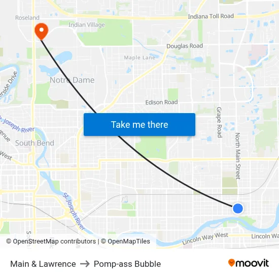 Main & Lawrence to Pomp-ass Bubble map