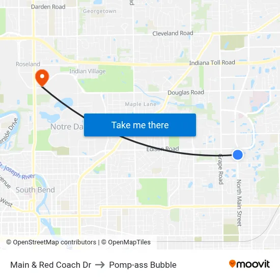 Main & Red Coach Dr to Pomp-ass Bubble map