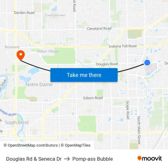 Douglas Rd & Seneca Dr to Pomp-ass Bubble map