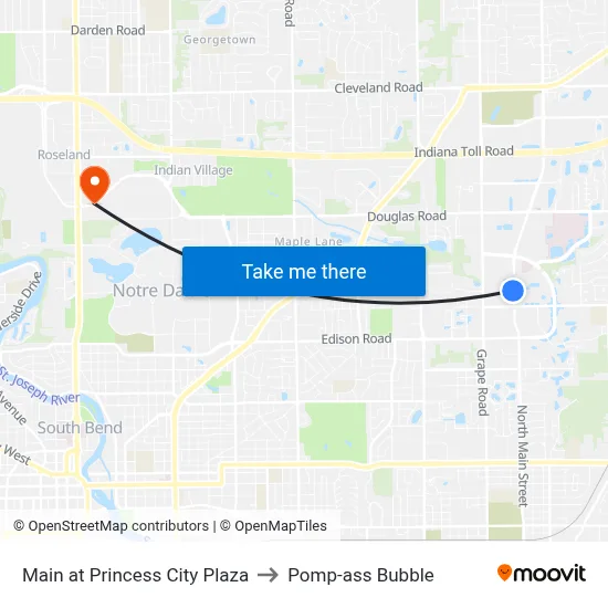 Main at Princess City Plaza to Pomp-ass Bubble map