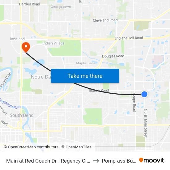 Main at Red Coach Dr - Regency Club Apts. to Pomp-ass Bubble map