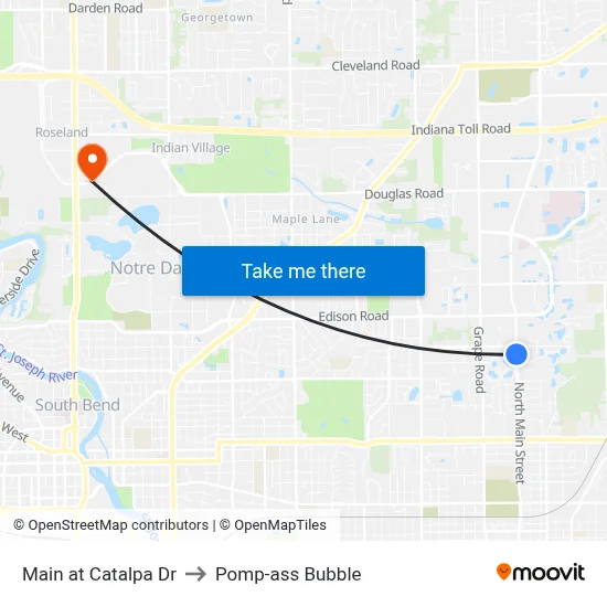 Main at Catalpa Dr to Pomp-ass Bubble map